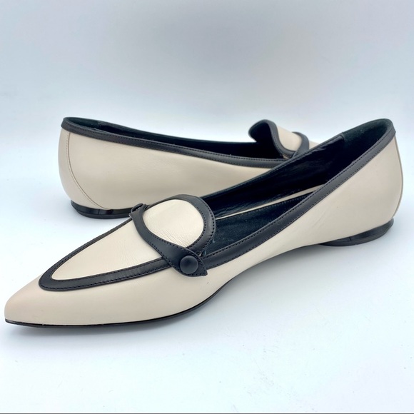 💗Marion Parke Natalie Leather Pointed Toe Flat Loafer - Picture 3 of 10